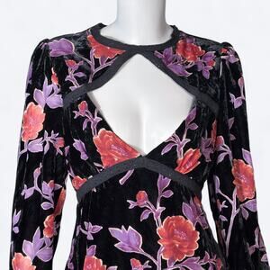 Forever 21 Burnout Velvet Dress Women's M Cutout‎ Whimsygoth Fairy Grunge Y2K